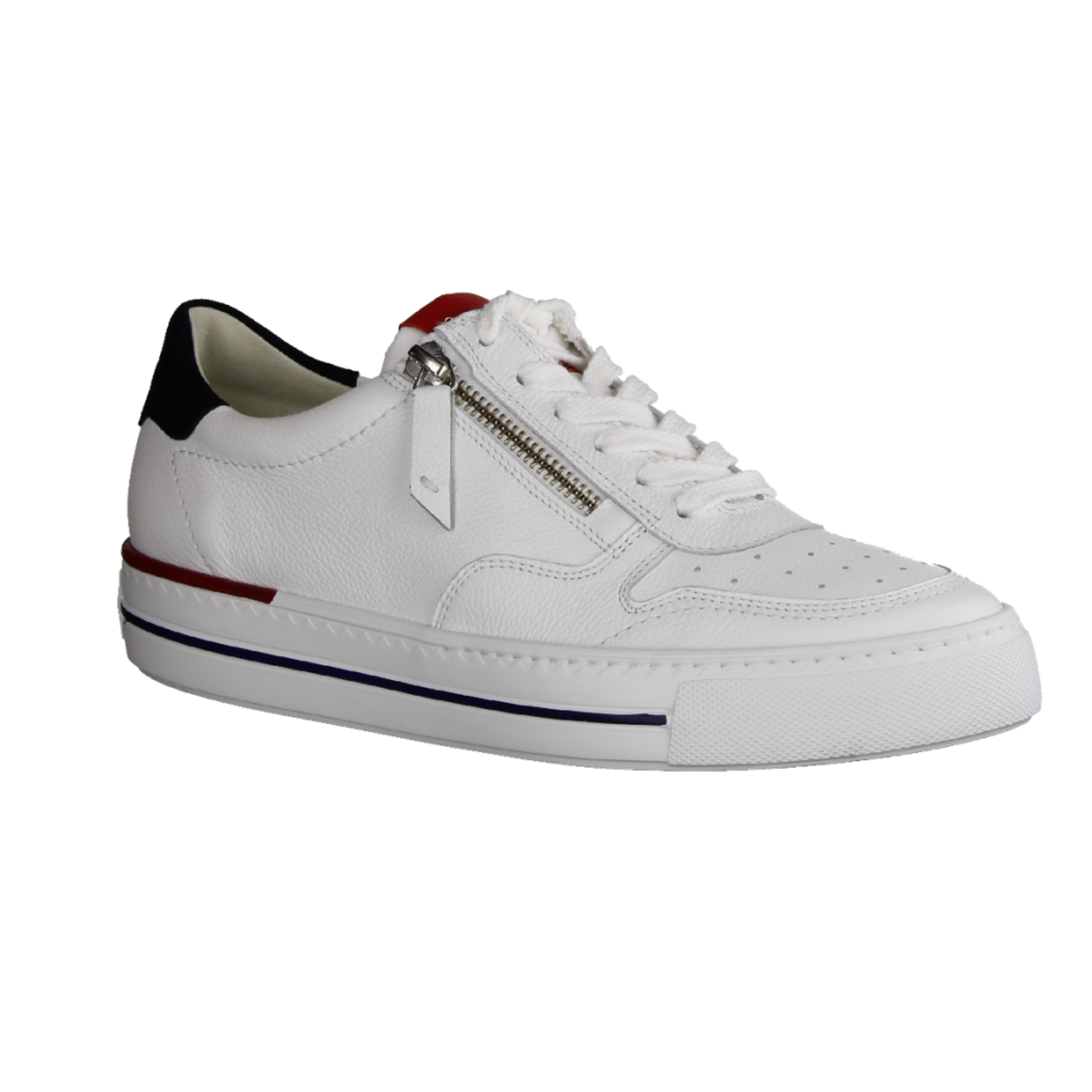 Paul Green 5155-073 Damen, Sneaker, Leder, White/Red/Blue, Relax Weite, - Top