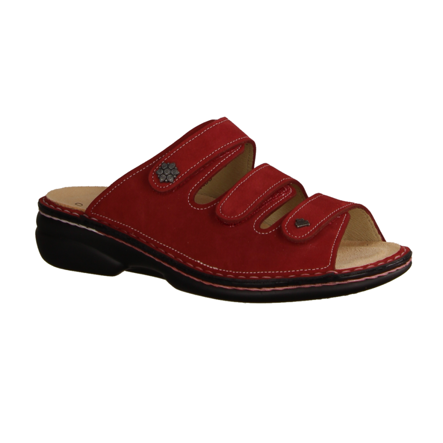 Finn Comfort Menorca-Soft, Damenschuhe, Pantolette, Leder, Chili (Rot), NEU -
