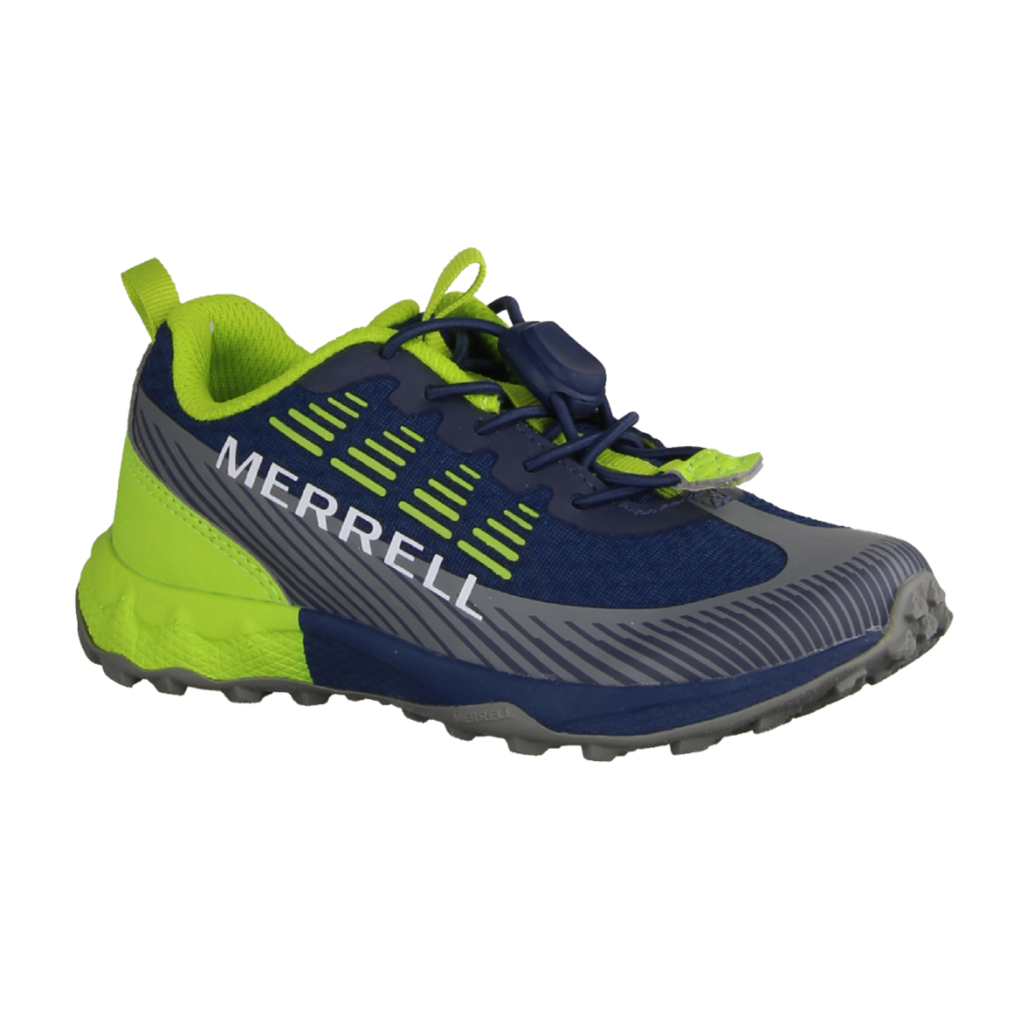Merrell Agility Peak Juungenschuhe, Barfußschuh, Sneaker, Textil, Lime/Blue/Grey